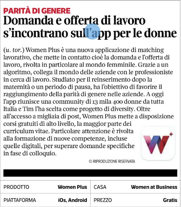 Domanda e offerta di lavoro s'incontrano sull'app per le donne